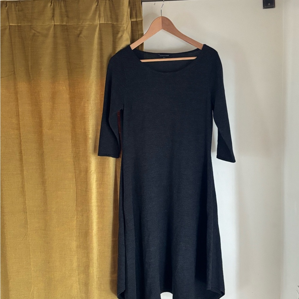 Eileen Fisher Classic Black Long Sleeve Dress